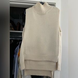 Jil Sander cream sleeveless sweater
